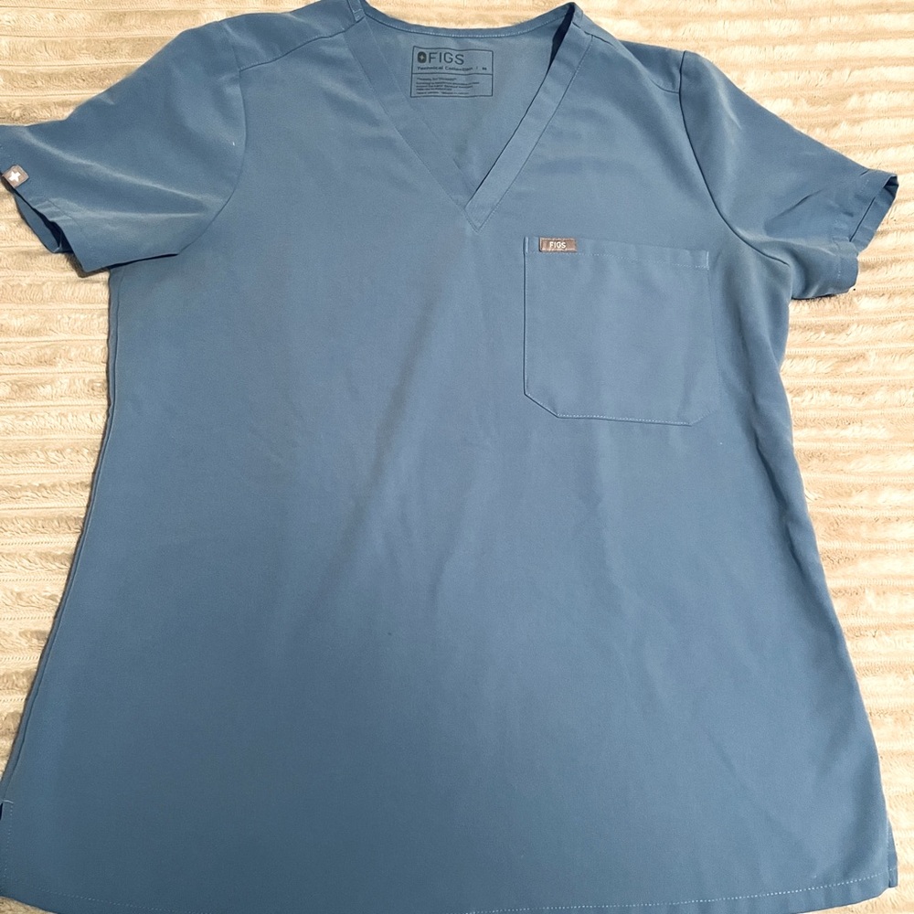 Figs Classic Blue Short Sleeve Tee